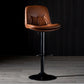 Iron Footrest Bar Stool Low Back Indoor Modern Adjustable Counter-height Stool Brown Black 1 Piece Clearhalo 'Bar Furniture' 'Bar Stools' 'bar_stools' 'furn' 'furn_bar_stools' 'furniture_bar_stools' 'Kitchen & Dining Furniture' 'kitchen&dining_furn' 'kitchen' 'kitchen_furn' Furniture' 4184289