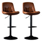 Iron Footrest Bar Stool Low Back Indoor Modern Adjustable Counter-height Stool Brown Black 2 Piece Set Clearhalo 'Bar Furniture' 'Bar Stools' 'bar_stools' 'furn' 'furn_bar_stools' 'furniture_bar_stools' 'Kitchen & Dining Furniture' 'kitchen&dining_furn' 'kitchen' 'kitchen_furn' Furniture' 4184290