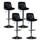 Iron Footrest Bar Stool Low Back Indoor Modern Adjustable Counter-height Stool Black Silver 4 Piece Set Clearhalo 'Bar Furniture' 'Bar Stools' 'bar_stools' 'furn' 'furn_bar_stools' 'furniture_bar_stools' 'Kitchen & Dining Furniture' 'kitchen&dining_furn' 'kitchen' 'kitchen_furn' Furniture' 4184294