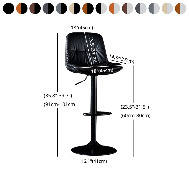 Iron Footrest Bar Stool Low Back Indoor Modern Adjustable Counter-height Stool Clearhalo 'Bar Furniture' 'Bar Stools' 'bar_stools' 'furn' 'furn_bar_stools' 'furniture_bar_stools' 'Kitchen & Dining Furniture' 'kitchen&dining_furn' 'kitchen' 'kitchen_furn' Furniture' 4184301