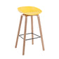 Modern Backrest Armless Counter Stool Wood Household Bar Stool with Plastic Seat Yellow 1 Piece Bar Stool(30"H) Clearhalo 'Bar Furniture' 'Bar Stools' 'bar_stools' 'furn' 'furn_bar_stools' 'furniture_bar_stools' 'Kitchen & Dining Furniture' 'kitchen&dining_furn' 'kitchen' 'kitchen_furn' Furniture' 4184309