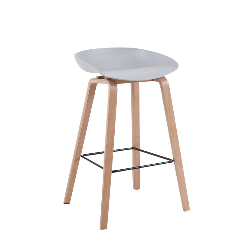 Modern Backrest Armless Counter Stool Wood Household Bar Stool with Plastic Seat Light Gray 1 Piece Counter Stool(26"H) Clearhalo 'Bar Furniture' 'Bar Stools' 'bar_stools' 'furn' 'furn_bar_stools' 'furniture_bar_stools' 'Kitchen & Dining Furniture' 'kitchen&dining_furn' 'kitchen' 'kitchen_furn' Furniture' 4184314
