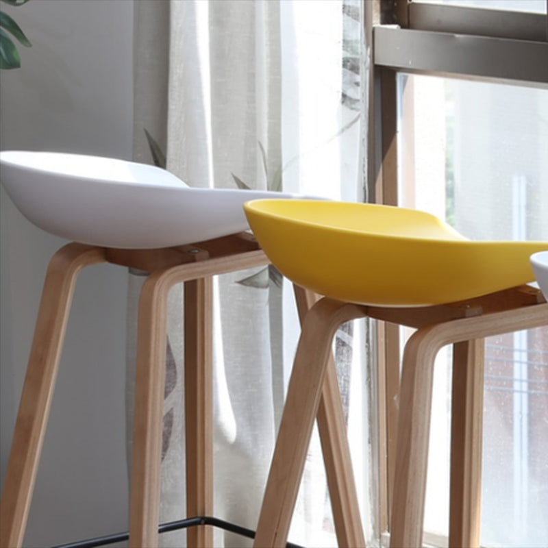 Modern Backrest Armless Counter Stool Wood Household Bar Stool with Plastic Seat Clearhalo 'Bar Furniture' 'Bar Stools' 'bar_stools' 'furn' 'furn_bar_stools' 'furniture_bar_stools' 'Kitchen & Dining Furniture' 'kitchen&dining_furn' 'kitchen' 'kitchen_furn' Furniture' 4184315