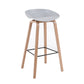 Modern Backrest Armless Counter Stool Wood Household Bar Stool with Plastic Seat Light Gray 1 Piece Bar Stool(30"H) Clearhalo 'Bar Furniture' 'Bar Stools' 'bar_stools' 'furn' 'furn_bar_stools' 'furniture_bar_stools' 'Kitchen & Dining Furniture' 'kitchen&dining_furn' 'kitchen' 'kitchen_furn' Furniture' 4184317