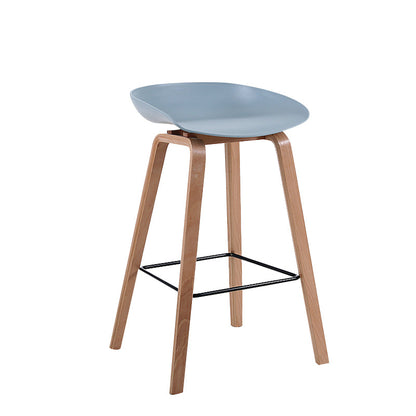 Modern Backrest Armless Counter Stool Wood Household Bar Stool with Plastic Seat Pewter 1 Piece Counter Stool(26"H) Clearhalo 'Bar Furniture' 'Bar Stools' 'bar_stools' 'furn' 'furn_bar_stools' 'furniture_bar_stools' 'Kitchen & Dining Furniture' 'kitchen&dining_furn' 'kitchen' 'kitchen_furn' Furniture' 4184318
