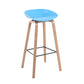 Modern Backrest Armless Counter Stool Wood Household Bar Stool with Plastic Seat Blue 1 Piece Bar Stool(30"H) Clearhalo 'Bar Furniture' 'Bar Stools' 'bar_stools' 'furn' 'furn_bar_stools' 'furniture_bar_stools' 'Kitchen & Dining Furniture' 'kitchen&dining_furn' 'kitchen' 'kitchen_furn' Furniture' 4184324