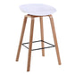 Modern Backrest Armless Counter Stool Wood Household Bar Stool with Plastic Seat White 1 Piece Counter Stool(26"H) Clearhalo 'Bar Furniture' 'Bar Stools' 'bar_stools' 'furn' 'furn_bar_stools' 'furniture_bar_stools' 'Kitchen & Dining Furniture' 'kitchen&dining_furn' 'kitchen' 'kitchen_furn' Furniture' 4184325