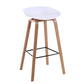 Modern Backrest Armless Counter Stool Wood Household Bar Stool with Plastic Seat White 1 Piece Bar Stool(30"H) Clearhalo 'Bar Furniture' 'Bar Stools' 'bar_stools' 'furn' 'furn_bar_stools' 'furniture_bar_stools' 'Kitchen & Dining Furniture' 'kitchen&dining_furn' 'kitchen' 'kitchen_furn' Furniture' 4184326
