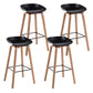 Modern Backrest Armless Counter Stool Wood Household Bar Stool with Plastic Seat Black 4 Piece Set Bar Stool(30"H) Clearhalo 'Bar Furniture' 'Bar Stools' 'bar_stools' 'furn' 'furn_bar_stools' 'furniture_bar_stools' 'Kitchen & Dining Furniture' 'kitchen&dining_furn' 'kitchen' 'kitchen_furn' Furniture' 4184330