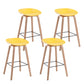 Modern Backrest Armless Counter Stool Wood Household Bar Stool with Plastic Seat Yellow 4 Piece Set Counter Stool(26"H) Clearhalo 'Bar Furniture' 'Bar Stools' 'bar_stools' 'furn' 'furn_bar_stools' 'furniture_bar_stools' 'Kitchen & Dining Furniture' 'kitchen&dining_furn' 'kitchen' 'kitchen_furn' Furniture' 4184331