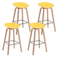 Modern Backrest Armless Counter Stool Wood Household Bar Stool with Plastic Seat Yellow 4 Piece Set Bar Stool(30"H) Clearhalo 'Bar Furniture' 'Bar Stools' 'bar_stools' 'furn' 'furn_bar_stools' 'furniture_bar_stools' 'Kitchen & Dining Furniture' 'kitchen&dining_furn' 'kitchen' 'kitchen_furn' Furniture' 4184332