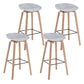 Modern Backrest Armless Counter Stool Wood Household Bar Stool with Plastic Seat Light Gray 4 Piece Set Bar Stool(30"H) Clearhalo 'Bar Furniture' 'Bar Stools' 'bar_stools' 'furn' 'furn_bar_stools' 'furniture_bar_stools' 'Kitchen & Dining Furniture' 'kitchen&dining_furn' 'kitchen' 'kitchen_furn' Furniture' 4184336