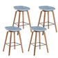 Modern Backrest Armless Counter Stool Wood Household Bar Stool with Plastic Seat Pewter 4 Piece Set Counter Stool(26"H) Clearhalo 'Bar Furniture' 'Bar Stools' 'bar_stools' 'furn' 'furn_bar_stools' 'furniture_bar_stools' 'Kitchen & Dining Furniture' 'kitchen&dining_furn' 'kitchen' 'kitchen_furn' Furniture' 4184337
