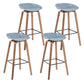 Modern Backrest Armless Counter Stool Wood Household Bar Stool with Plastic Seat Pewter 4 Piece Set Bar Stool(30"H) Clearhalo 'Bar Furniture' 'Bar Stools' 'bar_stools' 'furn' 'furn_bar_stools' 'furniture_bar_stools' 'Kitchen & Dining Furniture' 'kitchen&dining_furn' 'kitchen' 'kitchen_furn' Furniture' 4184338