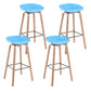 Modern Backrest Armless Counter Stool Wood Household Bar Stool with Plastic Seat Blue 4 Piece Set Bar Stool(30"H) Clearhalo 'Bar Furniture' 'Bar Stools' 'bar_stools' 'furn' 'furn_bar_stools' 'furniture_bar_stools' 'Kitchen & Dining Furniture' 'kitchen&dining_furn' 'kitchen' 'kitchen_furn' Furniture' 4184340