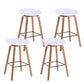 Modern Backrest Armless Counter Stool Wood Household Bar Stool with Plastic Seat White 4 Piece Set Counter Stool(26"H) Clearhalo 'Bar Furniture' 'Bar Stools' 'bar_stools' 'furn' 'furn_bar_stools' 'furniture_bar_stools' 'Kitchen & Dining Furniture' 'kitchen&dining_furn' 'kitchen' 'kitchen_furn' Furniture' 4184341