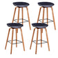 Modern Backrest Armless Counter Stool Wood Household Bar Stool with Plastic Seat Dark Gray 4 Piece Set Counter Stool(26"H) Clearhalo 'Bar Furniture' 'Bar Stools' 'bar_stools' 'furn' 'furn_bar_stools' 'furniture_bar_stools' 'Kitchen & Dining Furniture' 'kitchen&dining_furn' 'kitchen' 'kitchen_furn' Furniture' 4184343