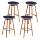 Modern Backrest Armless Counter Stool Wood Household Bar Stool with Plastic Seat Dark Gray 4 Piece Set Bar Stool(30"H) Clearhalo 'Bar Furniture' 'Bar Stools' 'bar_stools' 'furn' 'furn_bar_stools' 'furniture_bar_stools' 'Kitchen & Dining Furniture' 'kitchen&dining_furn' 'kitchen' 'kitchen_furn' Furniture' 4184344