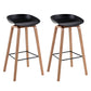 Modern Backrest Armless Counter Stool Wood Household Bar Stool with Plastic Seat Black 2 Piece Set Bar Stool(30"H) Clearhalo 'Bar Furniture' 'Bar Stools' 'bar_stools' 'furn' 'furn_bar_stools' 'furniture_bar_stools' 'Kitchen & Dining Furniture' 'kitchen&dining_furn' 'kitchen' 'kitchen_furn' Furniture' 4184346