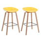 Modern Backrest Armless Counter Stool Wood Household Bar Stool with Plastic Seat Yellow 2 Piece Set Counter Stool(26"H) Clearhalo 'Bar Furniture' 'Bar Stools' 'bar_stools' 'furn' 'furn_bar_stools' 'furniture_bar_stools' 'Kitchen & Dining Furniture' 'kitchen&dining_furn' 'kitchen' 'kitchen_furn' Furniture' 4184347