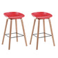 Modern Backrest Armless Counter Stool Wood Household Bar Stool with Plastic Seat Red 2 Piece Set Counter Stool(26"H) Clearhalo 'Bar Furniture' 'Bar Stools' 'bar_stools' 'furn' 'furn_bar_stools' 'furniture_bar_stools' 'Kitchen & Dining Furniture' 'kitchen&dining_furn' 'kitchen' 'kitchen_furn' Furniture' 4184349