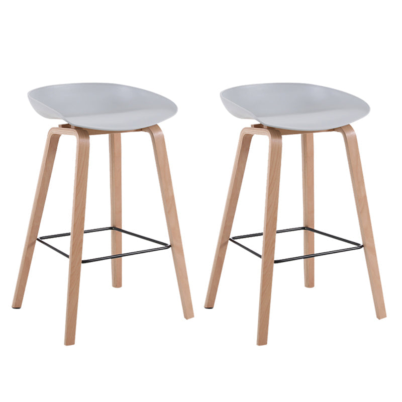 Modern Backrest Armless Counter Stool Wood Household Bar Stool with Plastic Seat Light Gray 2 Piece Set Counter Stool(26"H) Clearhalo 'Bar Furniture' 'Bar Stools' 'bar_stools' 'furn' 'furn_bar_stools' 'furniture_bar_stools' 'Kitchen & Dining Furniture' 'kitchen&dining_furn' 'kitchen' 'kitchen_furn' Furniture' 4184351