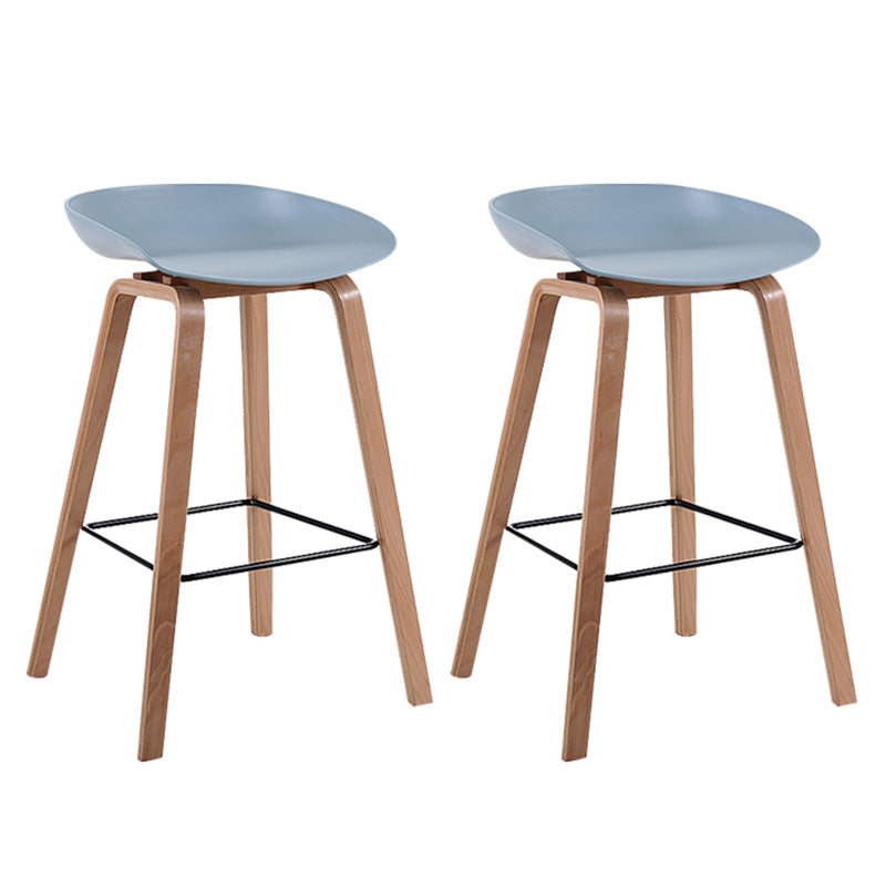 Modern Backrest Armless Counter Stool Wood Household Bar Stool with Plastic Seat Pewter 2 Piece Set Counter Stool(26"H) Clearhalo 'Bar Furniture' 'Bar Stools' 'bar_stools' 'furn' 'furn_bar_stools' 'furniture_bar_stools' 'Kitchen & Dining Furniture' 'kitchen&dining_furn' 'kitchen' 'kitchen_furn' Furniture' 4184353