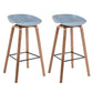 Modern Backrest Armless Counter Stool Wood Household Bar Stool with Plastic Seat Pewter 2 Piece Set Bar Stool(30"H) Clearhalo 'Bar Furniture' 'Bar Stools' 'bar_stools' 'furn' 'furn_bar_stools' 'furniture_bar_stools' 'Kitchen & Dining Furniture' 'kitchen&dining_furn' 'kitchen' 'kitchen_furn' Furniture' 4184354