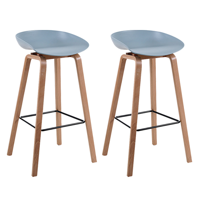Modern Backrest Armless Counter Stool Wood Household Bar Stool with Plastic Seat Pewter 2 Piece Set Bar Stool(30"H) Clearhalo 'Bar Furniture' 'Bar Stools' 'bar_stools' 'furn' 'furn_bar_stools' 'furniture_bar_stools' 'Kitchen & Dining Furniture' 'kitchen&dining_furn' 'kitchen' 'kitchen_furn' Furniture' 4184354