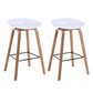 Modern Backrest Armless Counter Stool Wood Household Bar Stool with Plastic Seat White 2 Piece Set Counter Stool(26"H) Clearhalo 'Bar Furniture' 'Bar Stools' 'bar_stools' 'furn' 'furn_bar_stools' 'furniture_bar_stools' 'Kitchen & Dining Furniture' 'kitchen&dining_furn' 'kitchen' 'kitchen_furn' Furniture' 4184357