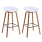 Modern Backrest Armless Counter Stool Wood Household Bar Stool with Plastic Seat White 2 Piece Set Bar Stool(30"H) Clearhalo 'Bar Furniture' 'Bar Stools' 'bar_stools' 'furn' 'furn_bar_stools' 'furniture_bar_stools' 'Kitchen & Dining Furniture' 'kitchen&dining_furn' 'kitchen' 'kitchen_furn' Furniture' 4184358