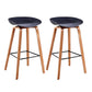 Modern Backrest Armless Counter Stool Wood Household Bar Stool with Plastic Seat Dark Gray 2 Piece Set Counter Stool(26"H) Clearhalo 'Bar Furniture' 'Bar Stools' 'bar_stools' 'furn' 'furn_bar_stools' 'furniture_bar_stools' 'Kitchen & Dining Furniture' 'kitchen&dining_furn' 'kitchen' 'kitchen_furn' Furniture' 4184359