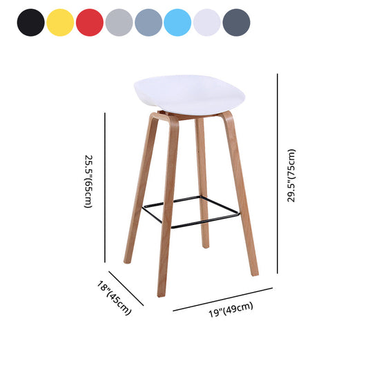 Modern Backrest Armless Counter Stool Wood Household Bar Stool with Plastic Seat Clearhalo 'Bar Furniture' 'Bar Stools' 'bar_stools' 'furn' 'furn_bar_stools' 'furniture_bar_stools' 'Kitchen & Dining Furniture' 'kitchen&dining_furn' 'kitchen' 'kitchen_furn' Furniture' 4184361
