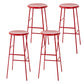 Round Modern Counter Bar Stool Armless Indoor Bar Stool with Footrest and Steel Base Red 4 Piece Set Bar Stool(30"H) Clearhalo 'Bar Furniture' 'Bar Stools' 'bar_stools' 'furn' 'furn_bar_stools' 'furniture_bar_stools' 'Kitchen & Dining Furniture' 'kitchen&dining_furn' 'kitchen' 'kitchen_furn' Furniture' 4184366