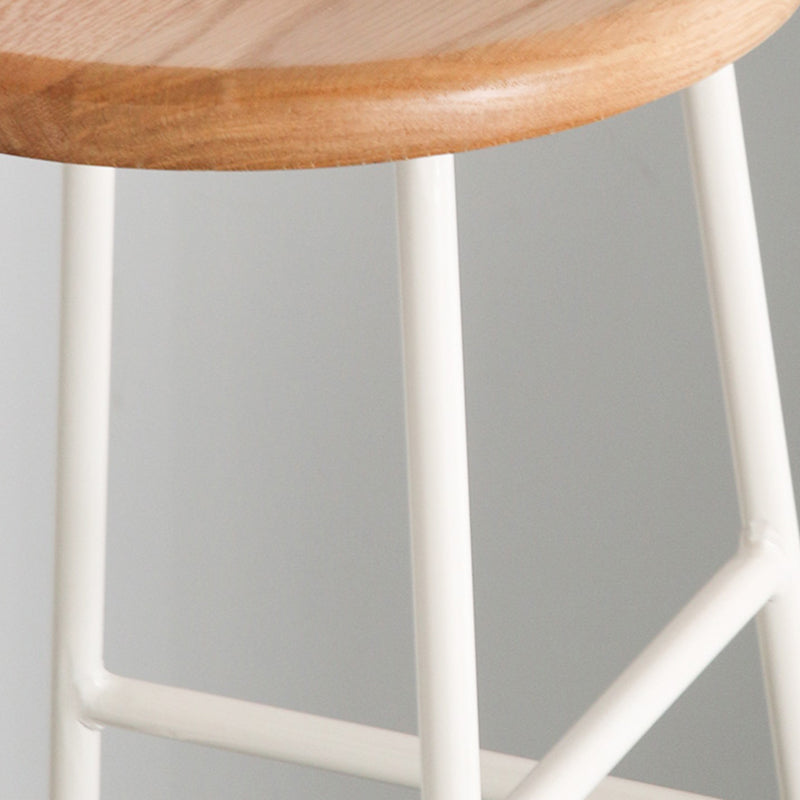 Round Modern Counter Bar Stool Armless Indoor Bar Stool with Footrest and Steel Base Clearhalo 'Bar Furniture' 'Bar Stools' 'bar_stools' 'furn' 'furn_bar_stools' 'furniture_bar_stools' 'Kitchen & Dining Furniture' 'kitchen&dining_furn' 'kitchen' 'kitchen_furn' Furniture' 4184375