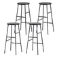 Round Modern Counter Bar Stool Armless Indoor Bar Stool with Footrest and Steel Base Black 4 Piece Set Bar Stool(30"H) Clearhalo 'Bar Furniture' 'Bar Stools' 'bar_stools' 'furn' 'furn_bar_stools' 'furniture_bar_stools' 'Kitchen & Dining Furniture' 'kitchen&dining_furn' 'kitchen' 'kitchen_furn' Furniture' 4184378