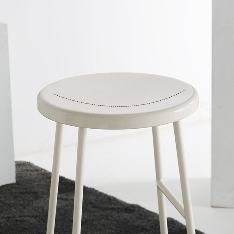 Round Modern Counter Bar Stool Armless Indoor Bar Stool with Footrest and Steel Base Clearhalo 'Bar Furniture' 'Bar Stools' 'bar_stools' 'furn' 'furn_bar_stools' 'furniture_bar_stools' 'Kitchen & Dining Furniture' 'kitchen&dining_furn' 'kitchen' 'kitchen_furn' Furniture' 4184379