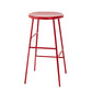 Round Modern Counter Bar Stool Armless Indoor Bar Stool with Footrest and Steel Base Red 1 Piece Counter Stool(26"H) Clearhalo 'Bar Furniture' 'Bar Stools' 'bar_stools' 'furn' 'furn_bar_stools' 'furniture_bar_stools' 'Kitchen & Dining Furniture' 'kitchen&dining_furn' 'kitchen' 'kitchen_furn' Furniture' 4184384