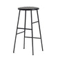 Round Modern Counter Bar Stool Armless Indoor Bar Stool with Footrest and Steel Base Black 1 Piece Counter Stool(26"H) Clearhalo 'Bar Furniture' 'Bar Stools' 'bar_stools' 'furn' 'furn_bar_stools' 'furniture_bar_stools' 'Kitchen & Dining Furniture' 'kitchen&dining_furn' 'kitchen' 'kitchen_furn' Furniture' 4184392