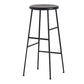 Round Modern Counter Bar Stool Armless Indoor Bar Stool with Footrest and Steel Base Black 1 Piece Bar Stool(30"H) Clearhalo 'Bar Furniture' 'Bar Stools' 'bar_stools' 'furn' 'furn_bar_stools' 'furniture_bar_stools' 'Kitchen & Dining Furniture' 'kitchen&dining_furn' 'kitchen' 'kitchen_furn' Furniture' 4184393