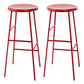 Round Modern Counter Bar Stool Armless Indoor Bar Stool with Footrest and Steel Base Red 2 Piece Set Bar Stool(30"H) Clearhalo 'Bar Furniture' 'Bar Stools' 'bar_stools' 'furn' 'furn_bar_stools' 'furniture_bar_stools' 'Kitchen & Dining Furniture' 'kitchen&dining_furn' 'kitchen' 'kitchen_furn' Furniture' 4184397