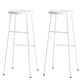Round Modern Counter Bar Stool Armless Indoor Bar Stool with Footrest and Steel Base White 2 Piece Set Bar Stool(30"H) Clearhalo 'Bar Furniture' 'Bar Stools' 'bar_stools' 'furn' 'furn_bar_stools' 'furniture_bar_stools' 'Kitchen & Dining Furniture' 'kitchen&dining_furn' 'kitchen' 'kitchen_furn' Furniture' 4184399