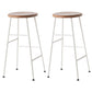 Round Modern Counter Bar Stool Armless Indoor Bar Stool with Footrest and Steel Base Brown 2 Piece Set Counter Stool(26"H) Clearhalo 'Bar Furniture' 'Bar Stools' 'bar_stools' 'furn' 'furn_bar_stools' 'furniture_bar_stools' 'Kitchen & Dining Furniture' 'kitchen&dining_furn' 'kitchen' 'kitchen_furn' Furniture' 4184400