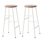 Round Modern Counter Bar Stool Armless Indoor Bar Stool with Footrest and Steel Base Brown 2 Piece Set Bar Stool(30"H) Clearhalo 'Bar Furniture' 'Bar Stools' 'bar_stools' 'furn' 'furn_bar_stools' 'furniture_bar_stools' 'Kitchen & Dining Furniture' 'kitchen&dining_furn' 'kitchen' 'kitchen_furn' Furniture' 4184401