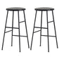 Round Modern Counter Bar Stool Armless Indoor Bar Stool with Footrest and Steel Base Black 2 Piece Set Counter Stool(26"H) Clearhalo 'Bar Furniture' 'Bar Stools' 'bar_stools' 'furn' 'furn_bar_stools' 'furniture_bar_stools' 'Kitchen & Dining Furniture' 'kitchen&dining_furn' 'kitchen' 'kitchen_furn' Furniture' 4184402