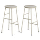 Round Modern Counter Bar Stool Armless Indoor Bar Stool with Footrest and Steel Base Beige 2 Piece Set Counter Stool(26"H) Clearhalo 'Bar Furniture' 'Bar Stools' 'bar_stools' 'furn' 'furn_bar_stools' 'furniture_bar_stools' 'Kitchen & Dining Furniture' 'kitchen&dining_furn' 'kitchen' 'kitchen_furn' Furniture' 4184404