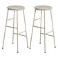 Round Modern Counter Bar Stool Armless Indoor Bar Stool with Footrest and Steel Base Beige 2 Piece Set Bar Stool(30"H) Clearhalo 'Bar Furniture' 'Bar Stools' 'bar_stools' 'furn' 'furn_bar_stools' 'furniture_bar_stools' 'Kitchen & Dining Furniture' 'kitchen&dining_furn' 'kitchen' 'kitchen_furn' Furniture' 4184405