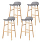 Modern Counter Bar Stool Armless Plastic Indoor Bar Stool with Footrest and Wood Base Grey 4 Piece Set Clearhalo 'Bar Furniture' 'Bar Stools' 'bar_stools' 'furn' 'furn_bar_stools' 'furniture_bar_stools' 'Kitchen & Dining Furniture' 'kitchen&dining_furn' 'kitchen' 'kitchen_furn' Furniture' 4184412