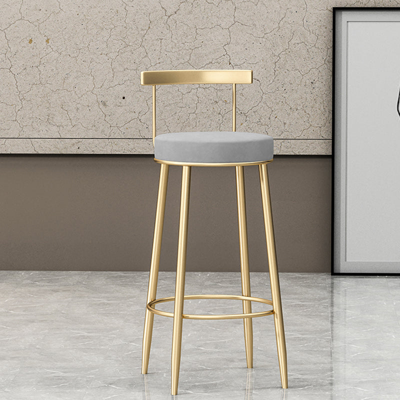 Glam Backrest Armless Counter Stool Iron Household Bar Stool with Cushion Clearhalo 'Bar Furniture' 'Bar Stools' 'bar_stools' 'furn' 'furn_bar_stools' 'furniture_bar_stools' 'Kitchen & Dining Furniture' 'kitchen&dining_furn' 'kitchen' 'kitchen_furn' Furniture' 4184426