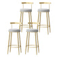 Glam Backrest Armless Counter Stool Iron Household Bar Stool with Cushion Gray 4 Piece Set Clearhalo 'Bar Furniture' 'Bar Stools' 'bar_stools' 'furn' 'furn_bar_stools' 'furniture_bar_stools' 'Kitchen & Dining Furniture' 'kitchen&dining_furn' 'kitchen' 'kitchen_furn' Furniture' 4184427